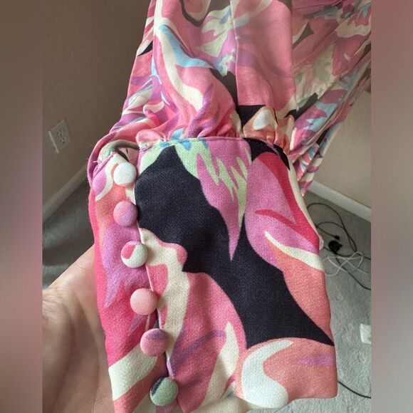 Stunning Sheike Fire Island dress with button sleeves floral pattern aus 12 - Picture 14 of 16